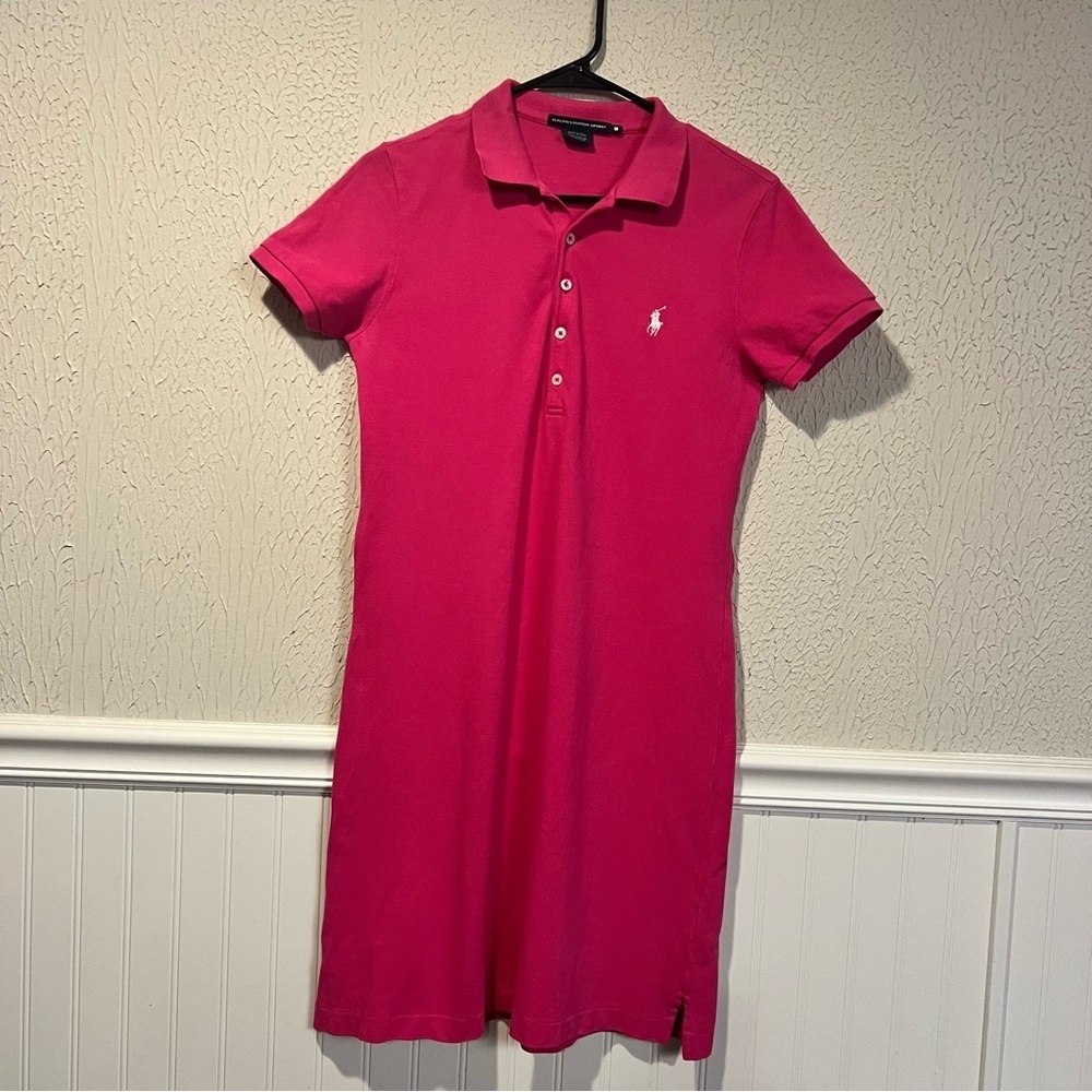 Polo Ralph Lauren Sport Fuchsia Polo Pique cotton Dress size medium - Picture 2 of 9